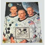 SPACE EXPLORATION; a 1969 colour poster bearing the signatures of Neil Armstrong,