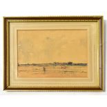 KERSHAW SCHOFIELD (1872-1941); watercolour of flatlands scene, 13 x 18cm, framed and glazed.