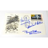 SPACE EXPLORATION; a 1969 first day cover bearing the signatures of Buzz Aldrin,