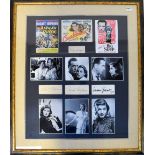HUMPHREY BOGART; a framed montage with three film slips for 'The African Queen',