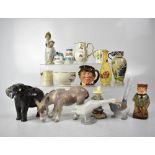Various 19th and 20th century ceramics, to include a Royal Doulton figure HN2128 'River Boy',