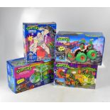 TEENAGE MUTANT NINJA TURTLES; four boxed toys comprising 'Turtlecopter', 'Turtle Party Wagon',