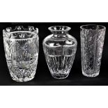 Three boxed Waterford Crystal vases,