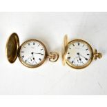 THOMAS RUSSELL & SON, LIVERPOOL; a gold plated full hunter pocket watch,