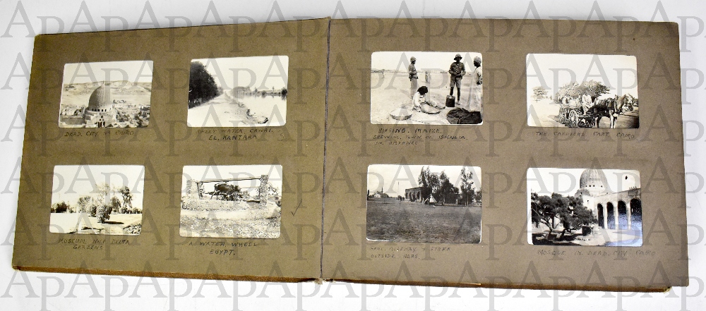 An album of small photographs circa 1920s showing areas around Cairo, Jerusalem, Ismalia, Jaffa,