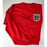 ENGLAND WORLD CUP WINNERS 1966; a replica football shirt bearing the signatures of Gordon Banks,