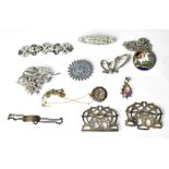 A quantity of silver and white metal jewellery, to include a silver charm bracelet,