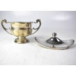 A George III hallmarked silver curved lid from a small tureen, John Wakelin & William Taylor,