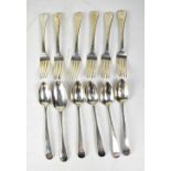 A group of Georgian hallmarked silver spoons and forks, Jonathan Hayne, London 1828,