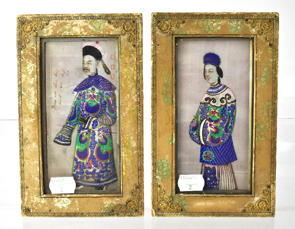 A pair of 19th century watercolour and silk images of Chinese artisans,