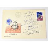 SPACE EXPLORATION; an envelope bearing the signatures of Buzz Aldrin and Neil Armstrong.