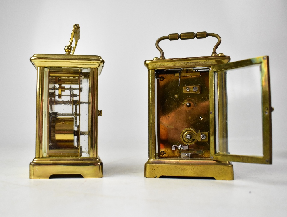 BOODLE & DUNTHORNE; a brass cased carriage clock, retailed by Bornand Frères Montbeliard, - Image 2 of 2