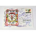 LIVERPOOL FOOTBALL CLUB; a first day cover bearing the signatures of Kenny Dalglish, Joe Fagan,