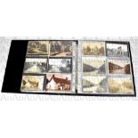 POSTCARD ALBUM; an album of vintage postcards and photographic images, mostly North West Lancashire,