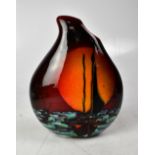 ANITA HARRIS; a teardrop vase, red and orange ground with sailing ship, initialled to base,
