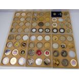 Six collectors' coin cases of various commemorative encapsulated coins (6).