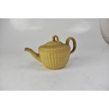 WEDGWOOD; an 18th century cane ware teapot, the body moulded with bamboo-type decoration,