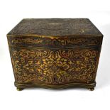 An unusual French mid/late 19th century Boulle work cigar box,