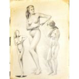 BERNARD WILLEMS (1922-2020); his folio of sketches, life drawings, nude studies, prints, etc.