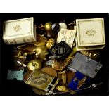A collectors' lot comprising lighters, coinage, cufflinks, etc.