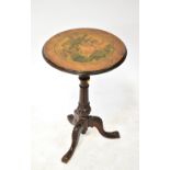An early 20th century circular top Sorrento-style tripod table,