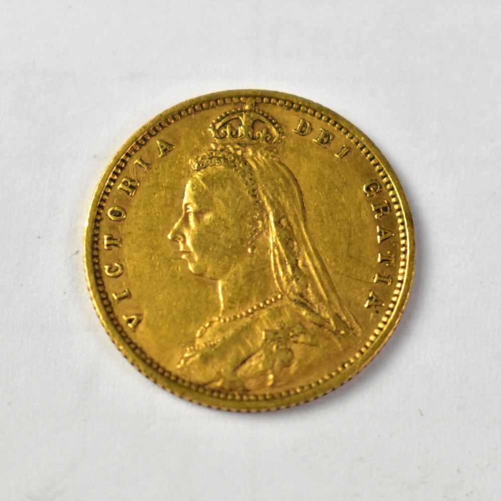 A Victorian Jubilee Head half sovereign 1892 with shield back.