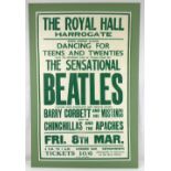 THE BEATLES; an original poster promoting The Beatles at the Royal Hall Harrogate,