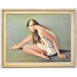 BERNARD WILLEMS (1922-2020); oil on canvas, portrait study of a young ballerina,