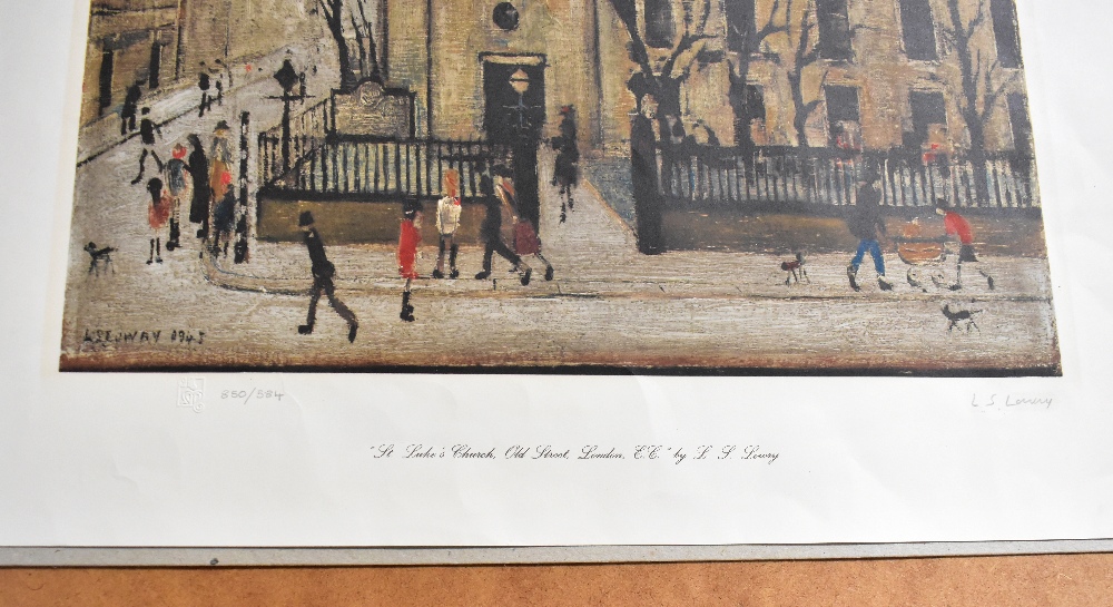 LAURENCE STEPHEN LOWRY RBA RA (1887-1976); a signed limited edition print, 'St. Lukes', no. - Bild 7 aus 8