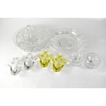 A quantity of cut and moulded glassware to include a cake stand,
