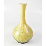 LLADRÓ; a yellow ground crystalline vase by Julio Fernandez numbered 'D4154' to base,