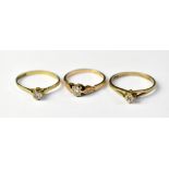 A 9ct gold single illusion set tiny diamond ring, size L,