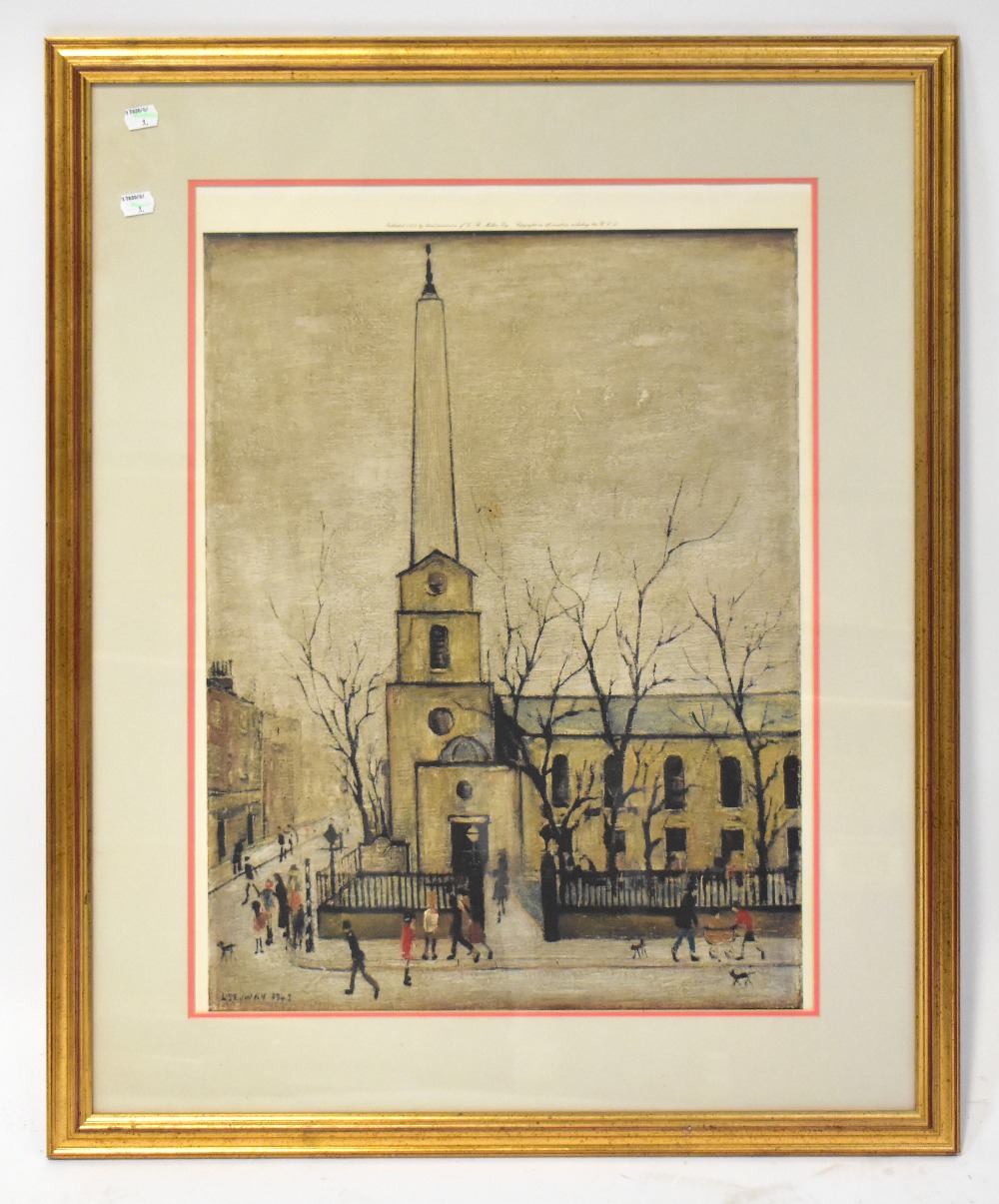 LAURENCE STEPHEN LOWRY RBA RA (1887-1976); a signed limited edition print, 'St. Lukes', no. - Bild 5 aus 8