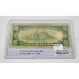 A United States of America 10 dollar Federal Reserve banknote issued by New York, no.B01858833A.