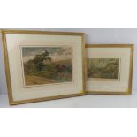 Two watercolours comprising G De Launay watercolour,