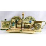 Five items of Adams Pottery Dickens Series ware pottery, to include a lidded jar, mug,