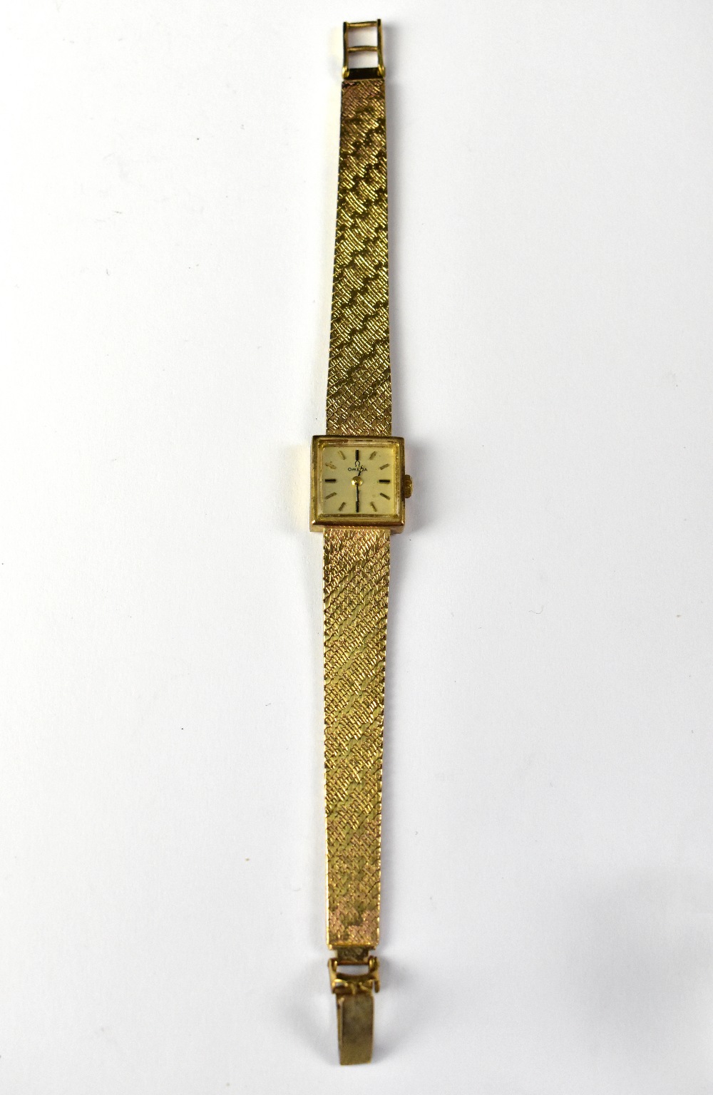 OMEGA; a ladies' vintage 9ct gold crown wind wristwatch,