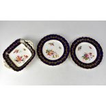 COALPORT; a twin-handled square dish,