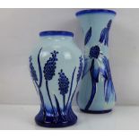 MOORCROFT; two small cabinet vases,