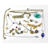 A quantity of jewellery to include a watch chain, etc.