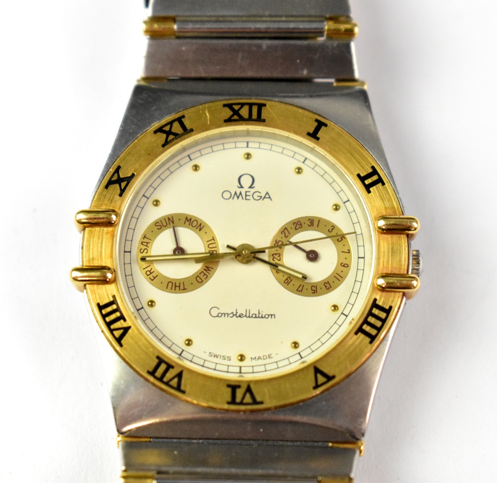 OMEGA; a unisex Constellation stainless steel and 18ct yellow gold wristwatch, - Bild 2 aus 3