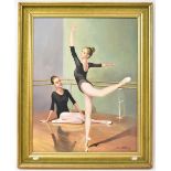 BERNARD WILLEMS (1922-2020); oil on canvas, study of two ballerinas, signed and dated 1974,