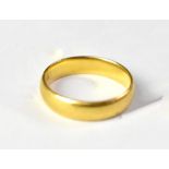 A 22ct gold band ring, size L, approx 3.8g.