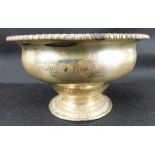 A George III hallmarked silver sweetmeat dish with flared beaded rim, graduated tapered body,