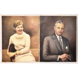 BERNARD WILLEMS (1922-2020); a pair of oils on canvas, portrait study of a gentleman and a lady,