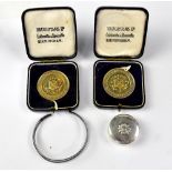 Two boxed hallmarked silver gilt medals,