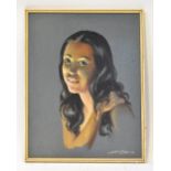 BERNARD WILLEMS (1922-2020); oil on board, portrait study of a young woman, signed and dated 1971,