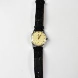 OMEGA; a 1950s gentlemen's stainless steel cased crown wind wristwatch,