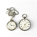 A hallmarked silver cased open face key wind pocket watch,