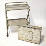 A stainless steel industrial two-tier trolley, 96 x 76 x 49cm,